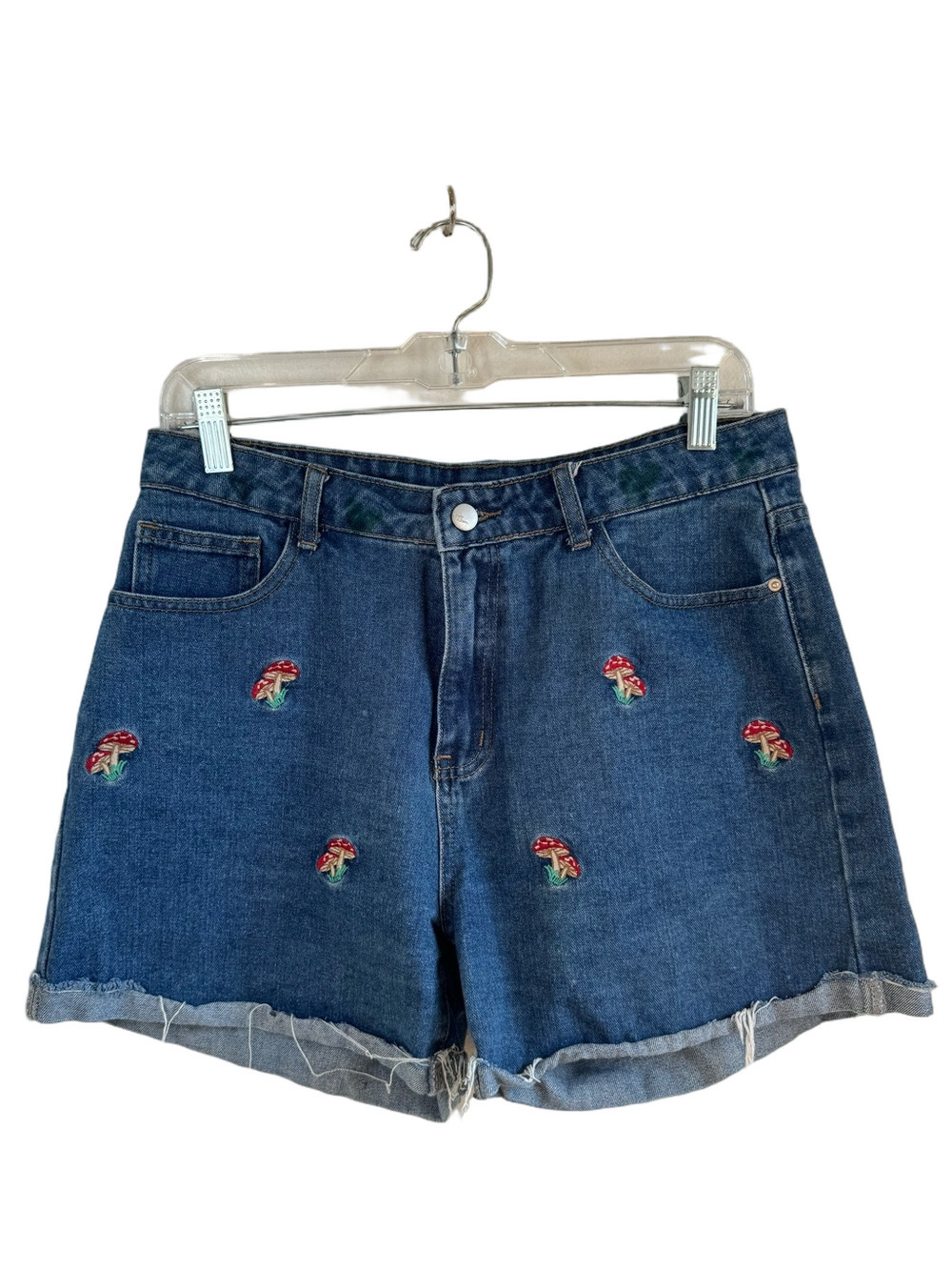 ROMWE Embroidered Amanita Jean Shorts